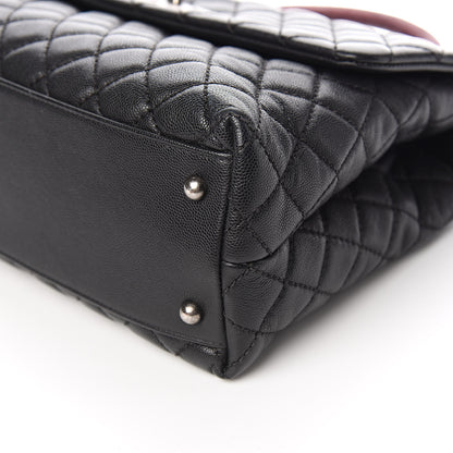 Chanel Caviar Lizard Quilted Medium Coco Handle Flap Black 9 of 11