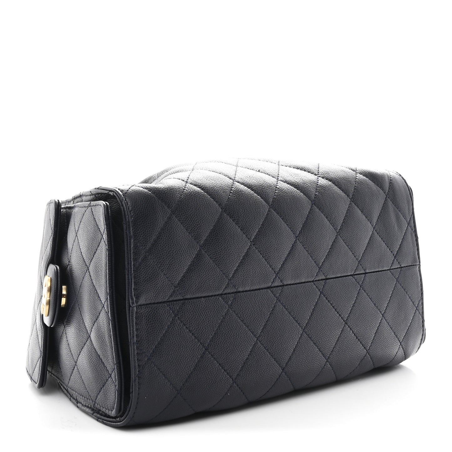 Caviar Quilted Small Chanel 25 Handbag Dark Navy