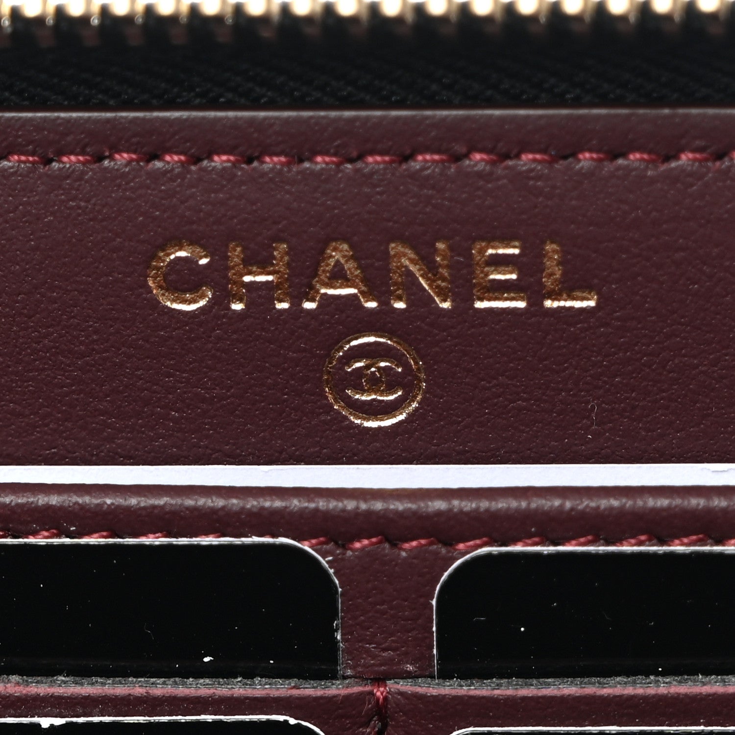 Chanel Aged Calfskin Quilted Lucky Charms 2.55 Reissue Zip Around Wallet Black 6 of 8