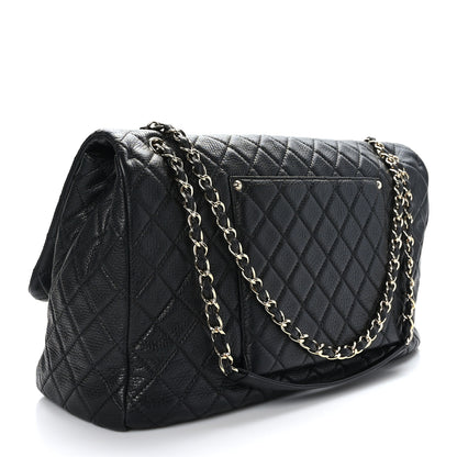 Chanel Calfskin Quilted XXL Travel Flap Bag Black 3 of 9