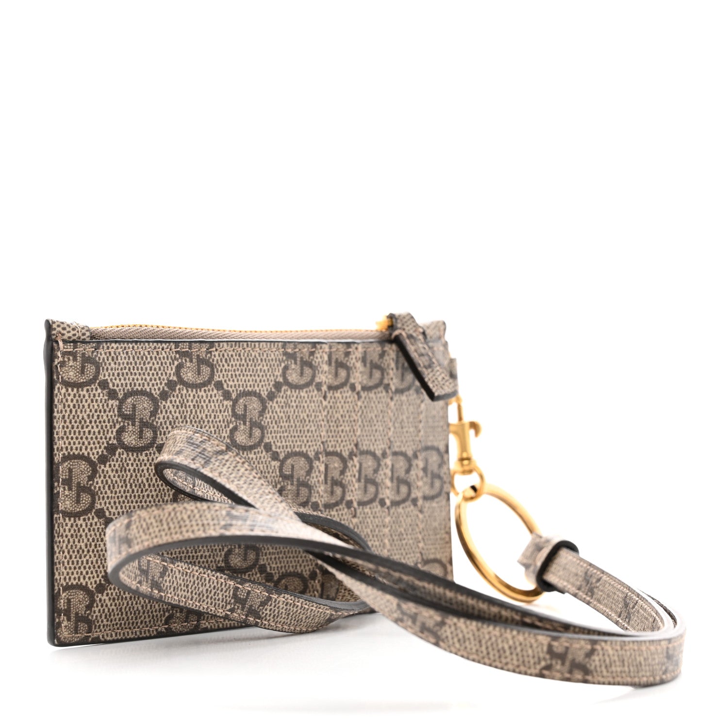 Gucci X BALENCIAGA GG Supreme Monogram Logo Card Case With Strap Beige Ebony 3 of 6