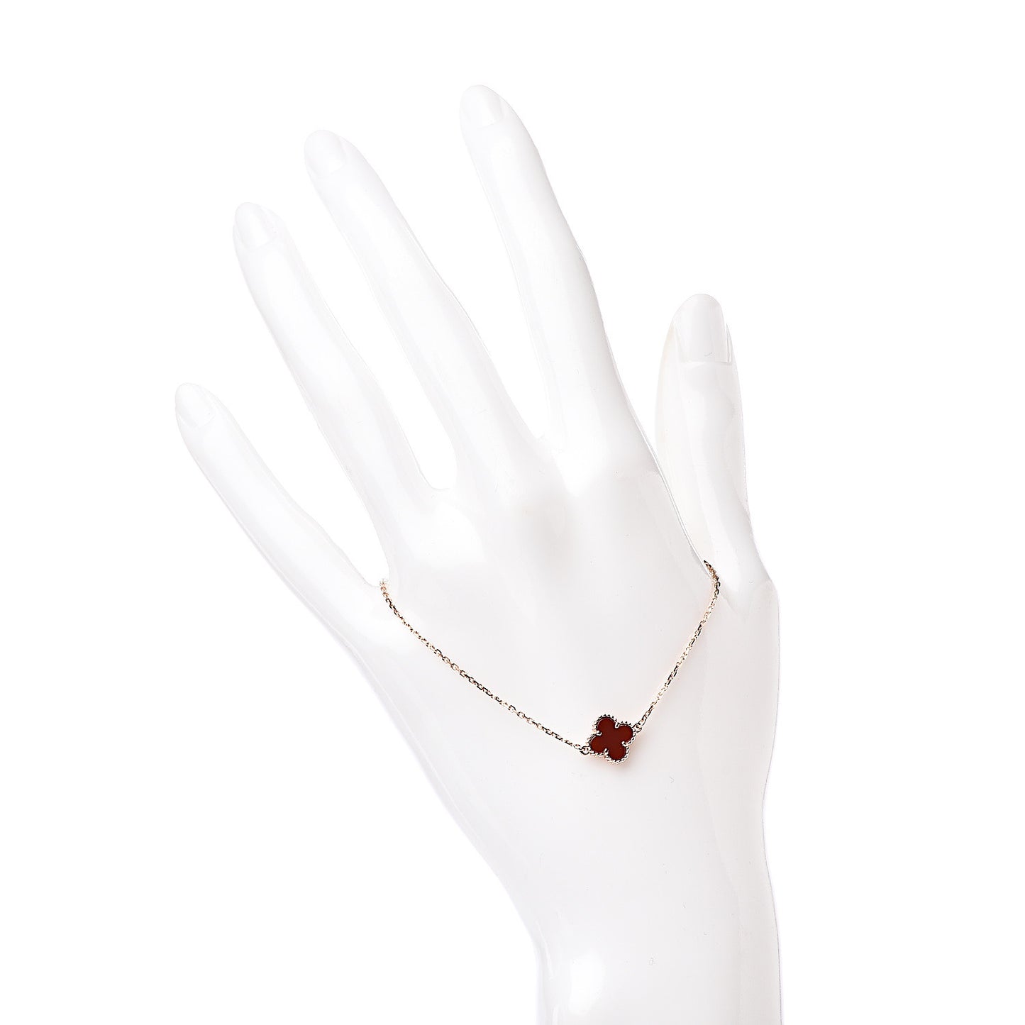 18K Rose Gold Carnelian Sweet Alhambra Bracelet