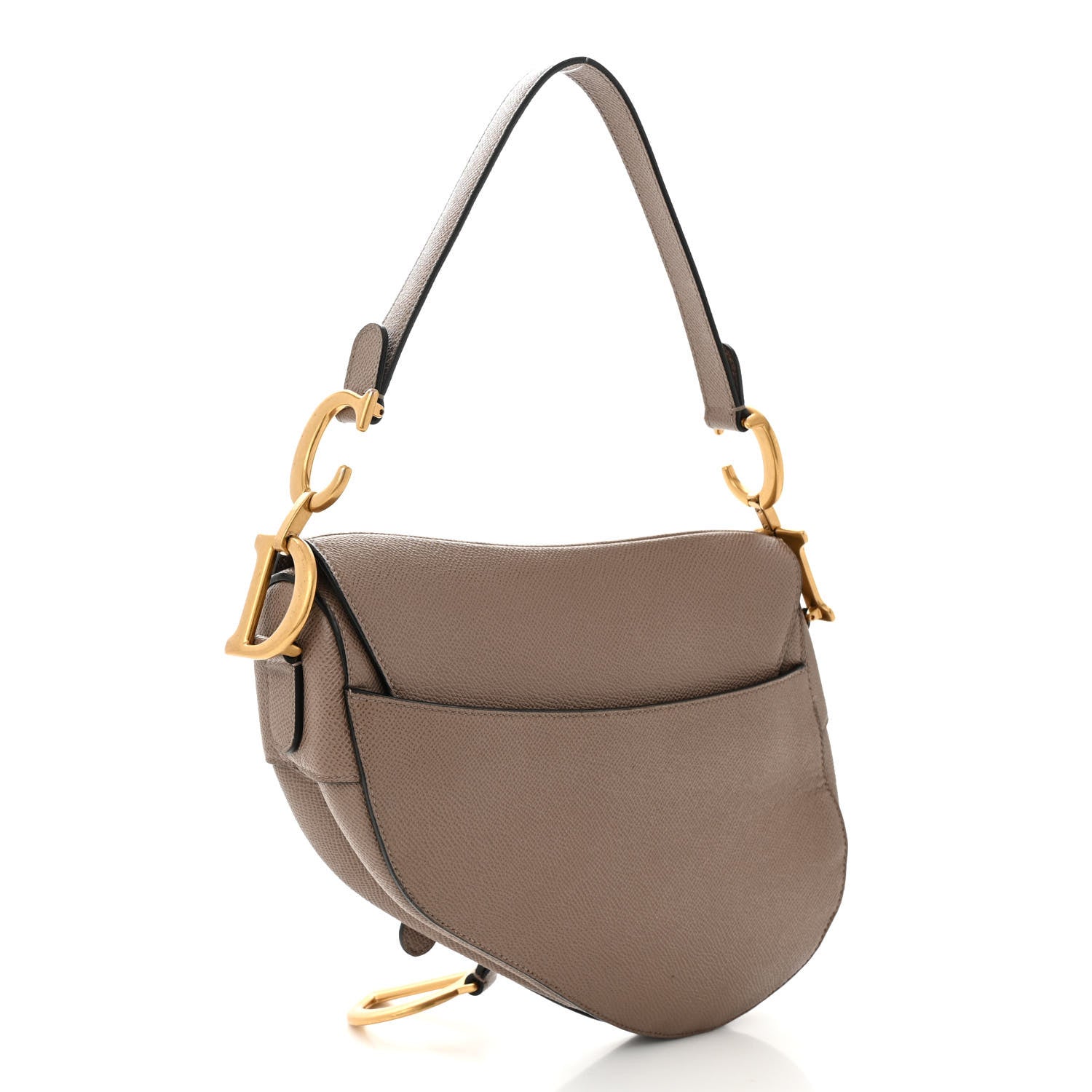 Christian Dior Grained Calfskin Saddle Bag Warm Taupe 3 of 12