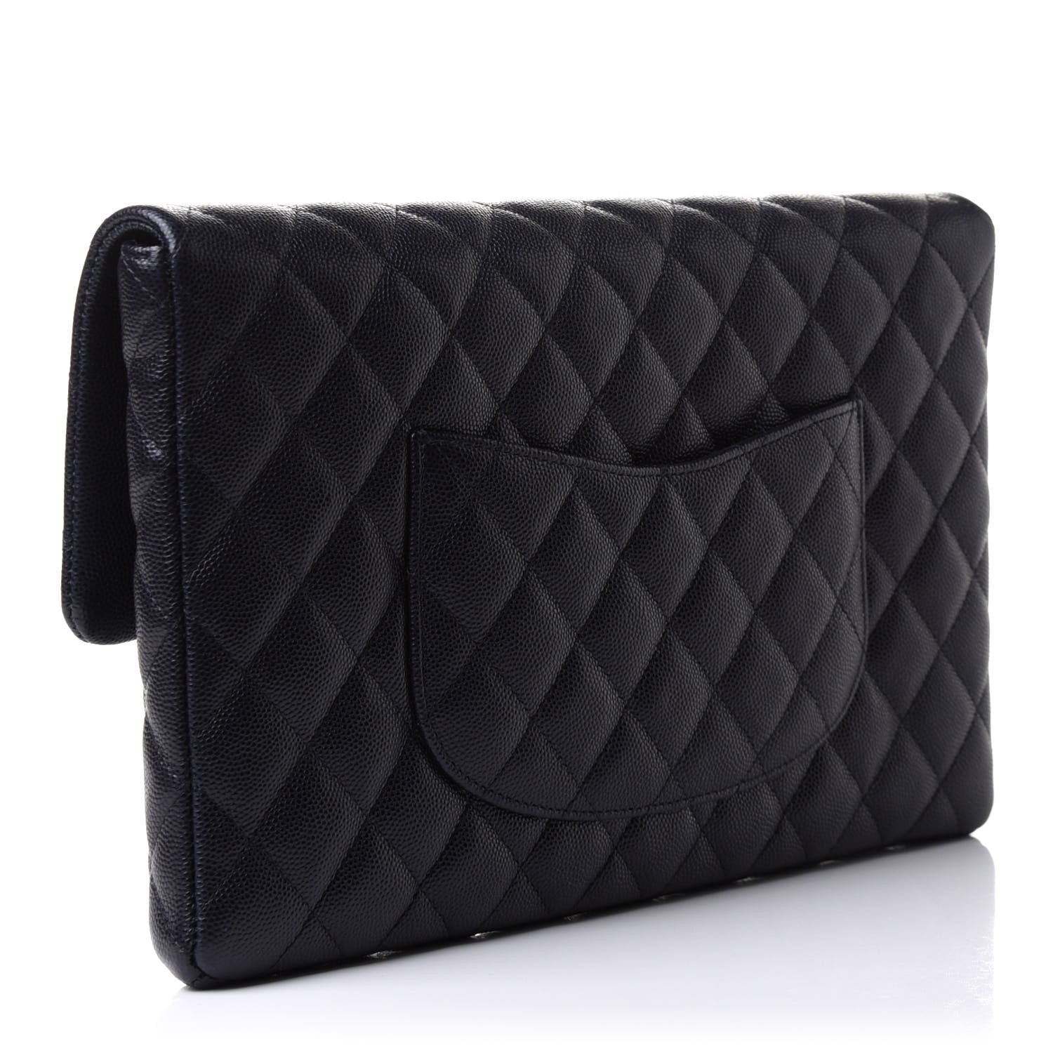 Chanel Caviar Quilted Flap Clutch Navy 4 of 12