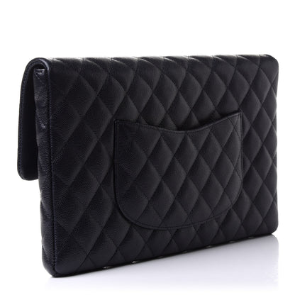 Chanel Caviar Quilted Flap Clutch Navy 4 of 12