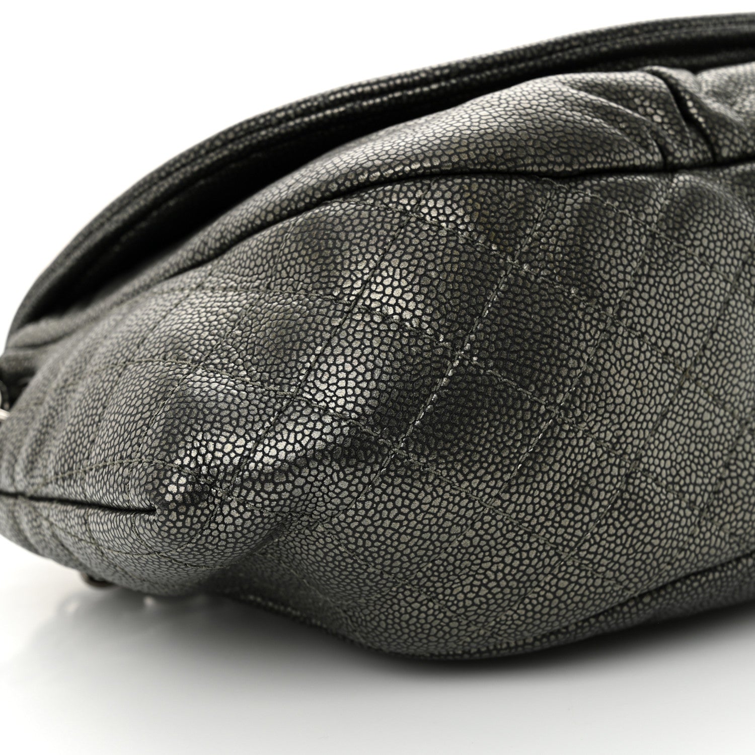 Chanel Caviar Half Moon Large Flap Dark Silver 9 of 10