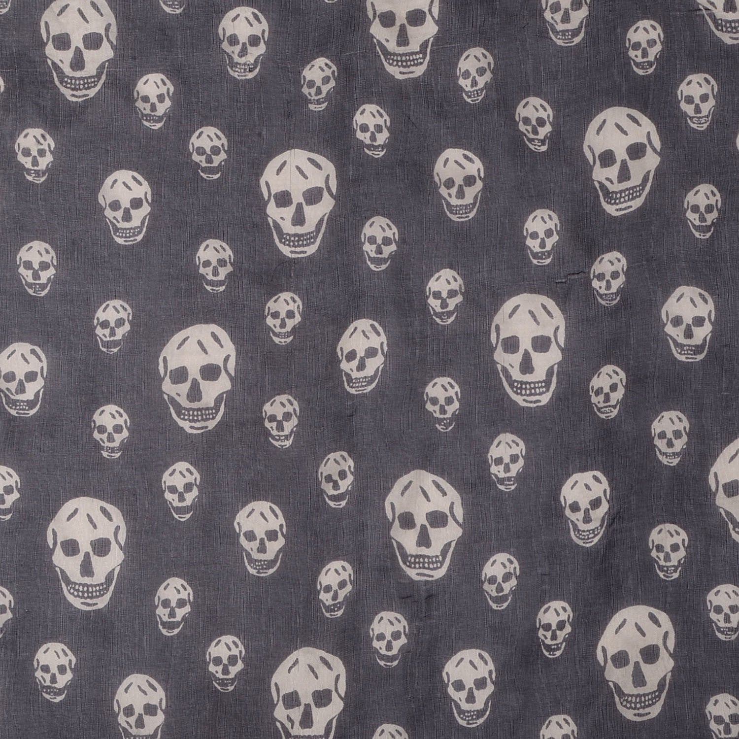 Alexander McQueen Silk Chiffon Skull Scarf Black Ivory 1 of 6