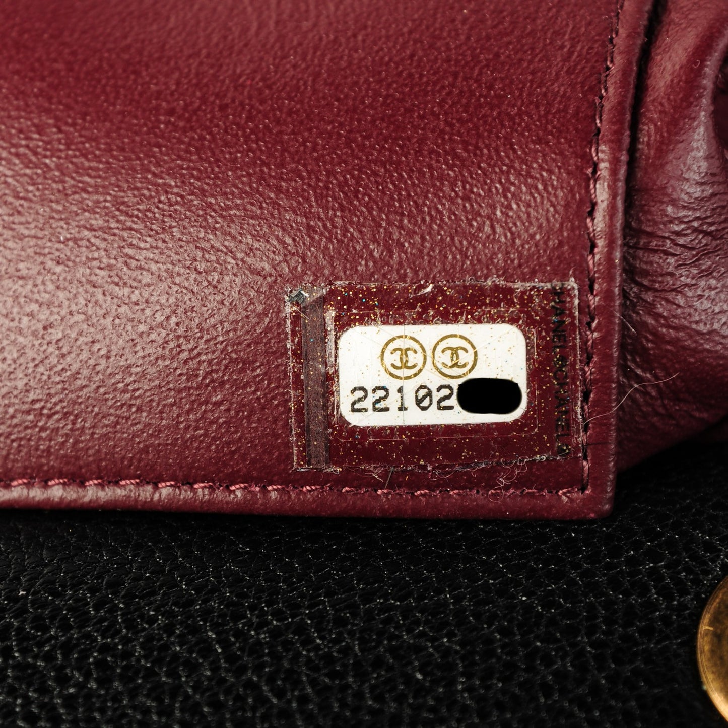 Shiny Goatskin Diagonal Quilted Small Flap Black