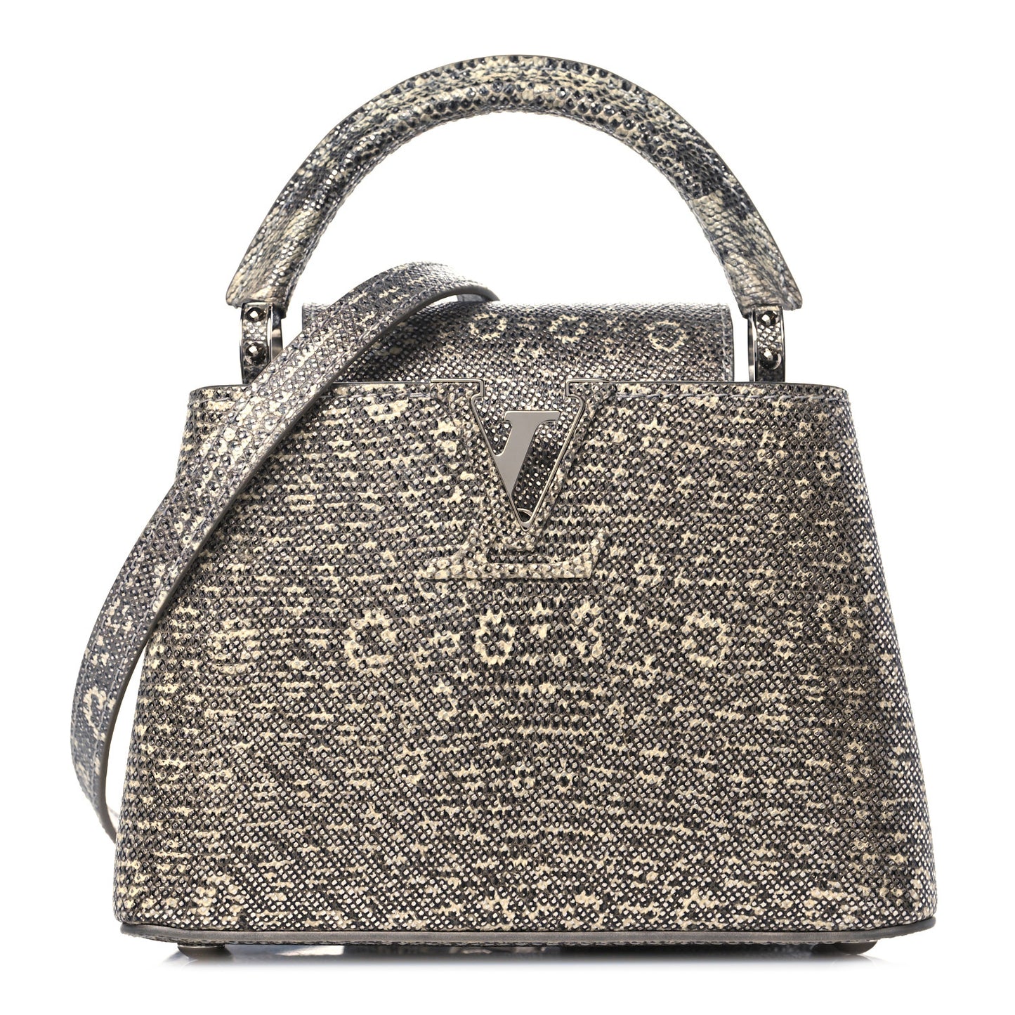 Lizard Mini Capucines Argento