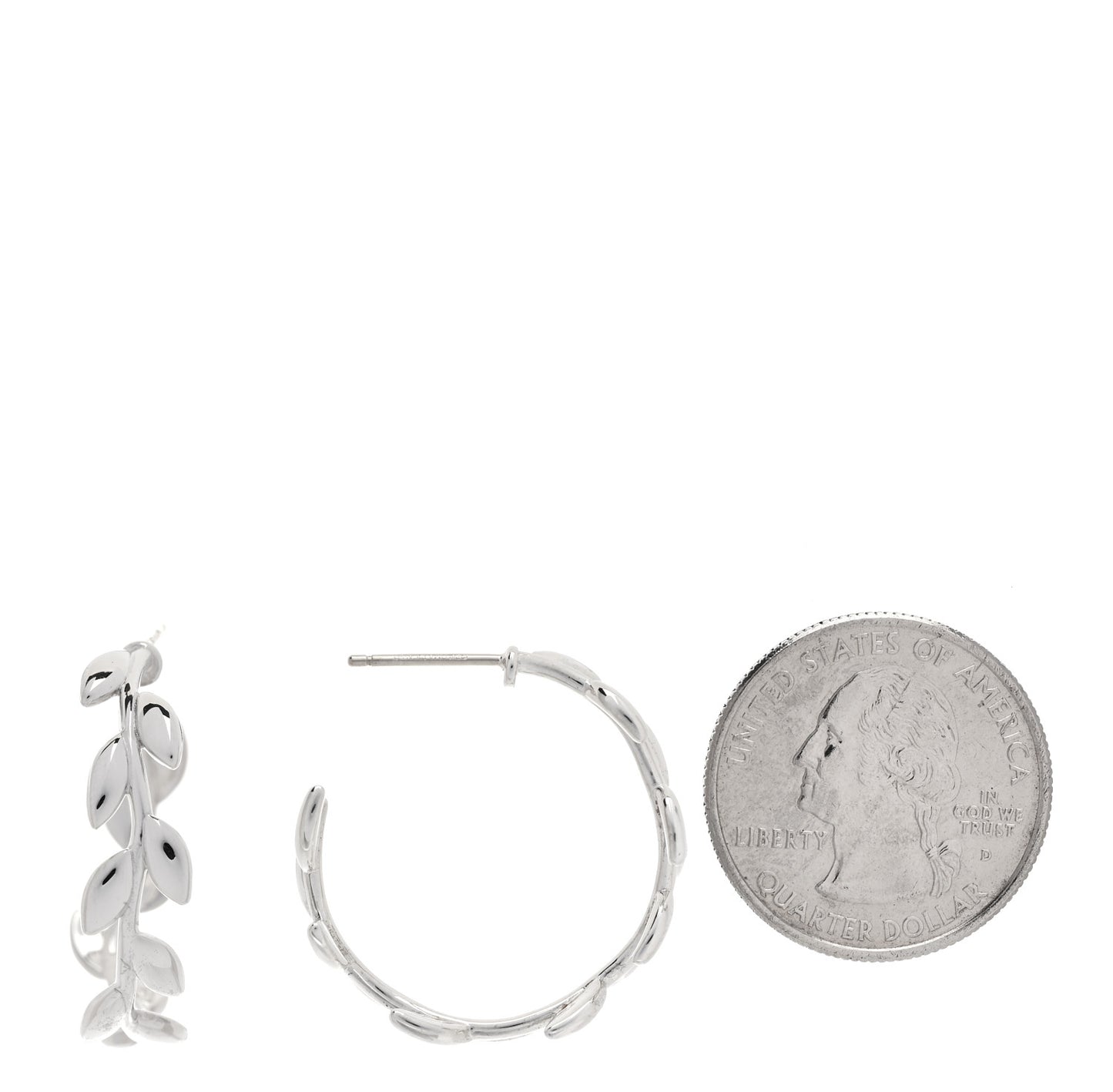 Sterling Silver Paloma Picasso Olive Leaf Hoop Earrings