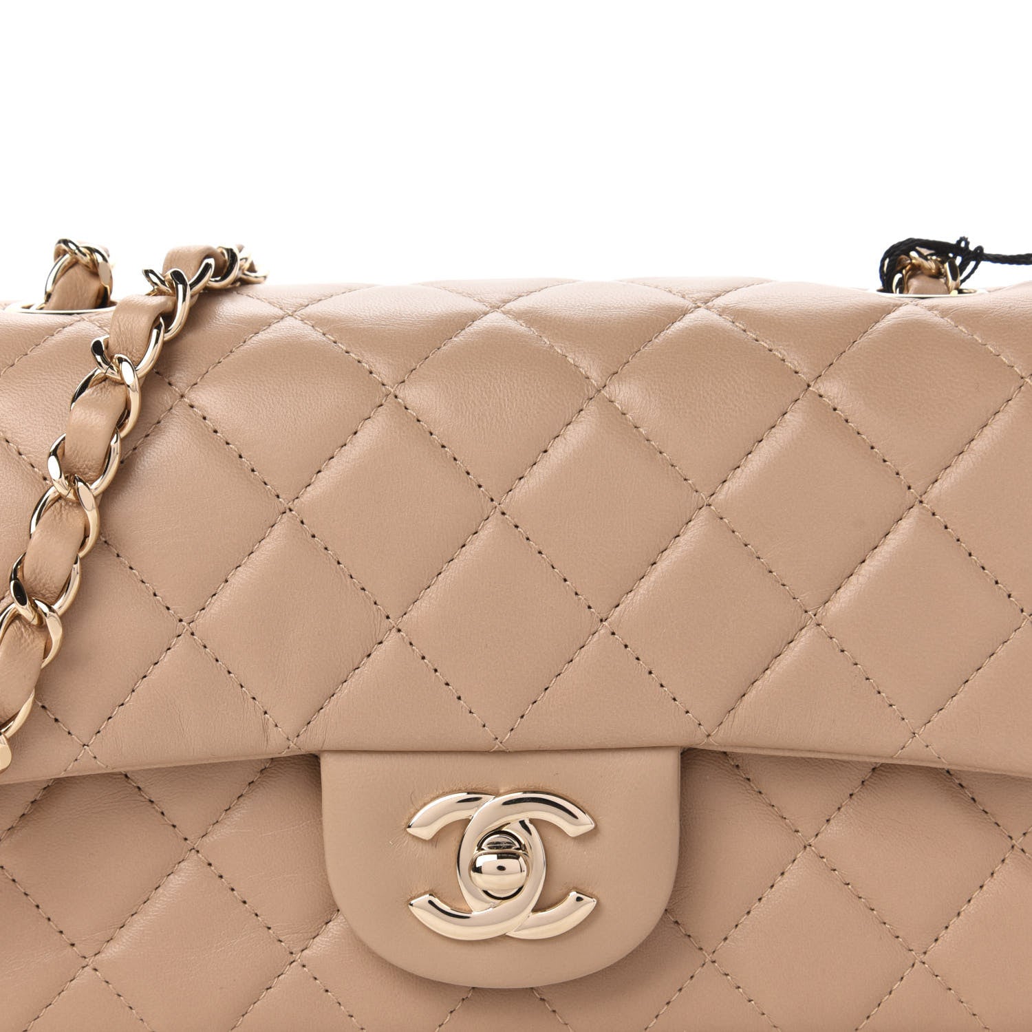 Chanel Lambskin Quilted Mini Rectangular Flap Dark Beige 10 of 11
