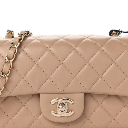 Chanel Lambskin Quilted Mini Rectangular Flap Dark Beige 10 of 11