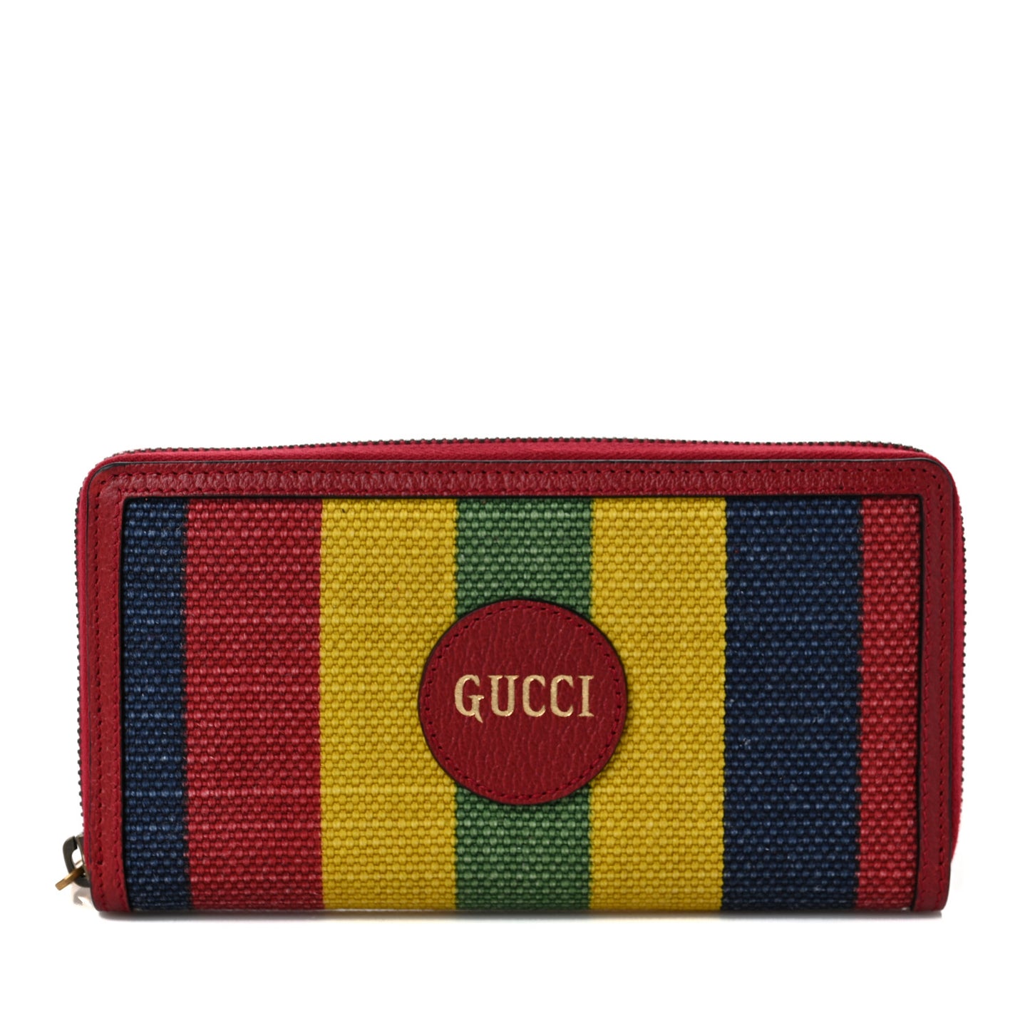 Canvas Marley Stripe Script Logo Gucci 100 Zip Around Wallet Multicolor