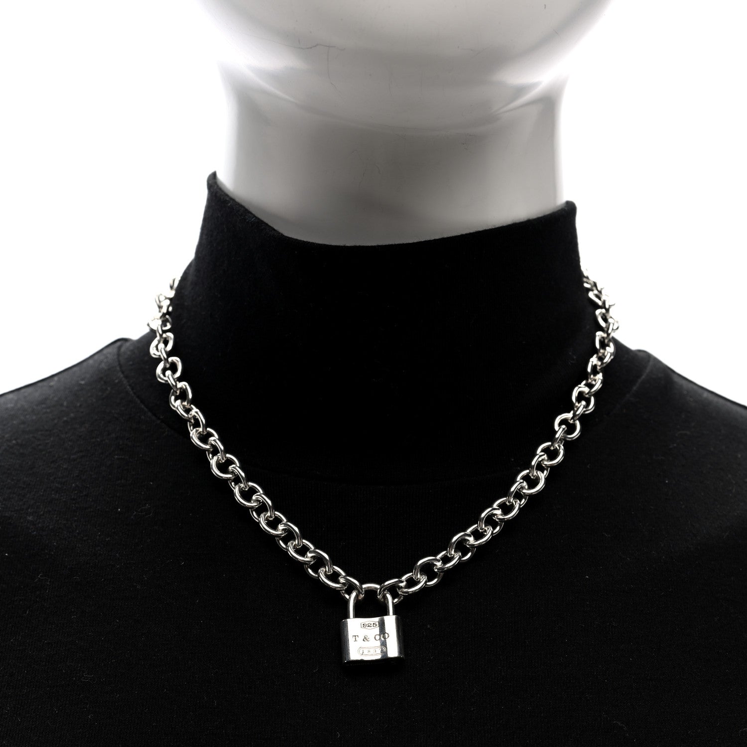 Tiffany Sterling Silver 1837 Lock Charm Necklace 2 of 5