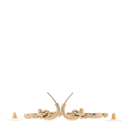 Chanel Crystal Pearls CC Drop Earrings Light Gold 3 of 6