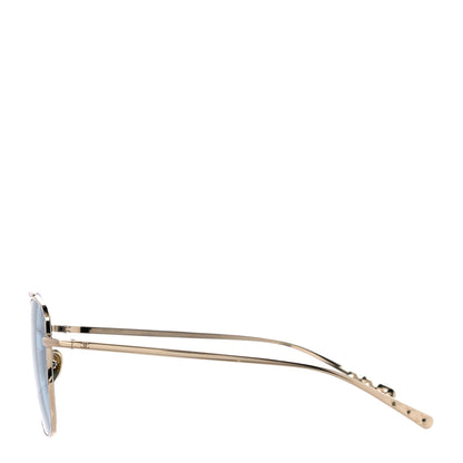 Chanel Metal Pilot Sunglasses 4256 Gold Blue 2 of 6
