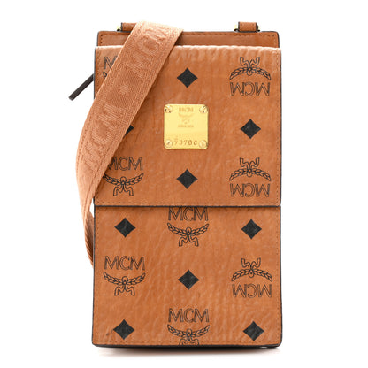 MCM Visetos Crossbody Phone Case Cognac 1 of 11