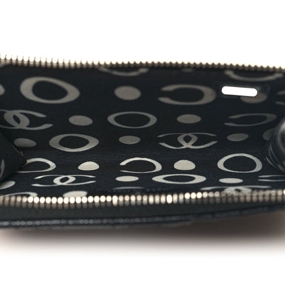Chanel Caviar Quilted CC Logo Zip Around Card Holder Black 5 of 9
