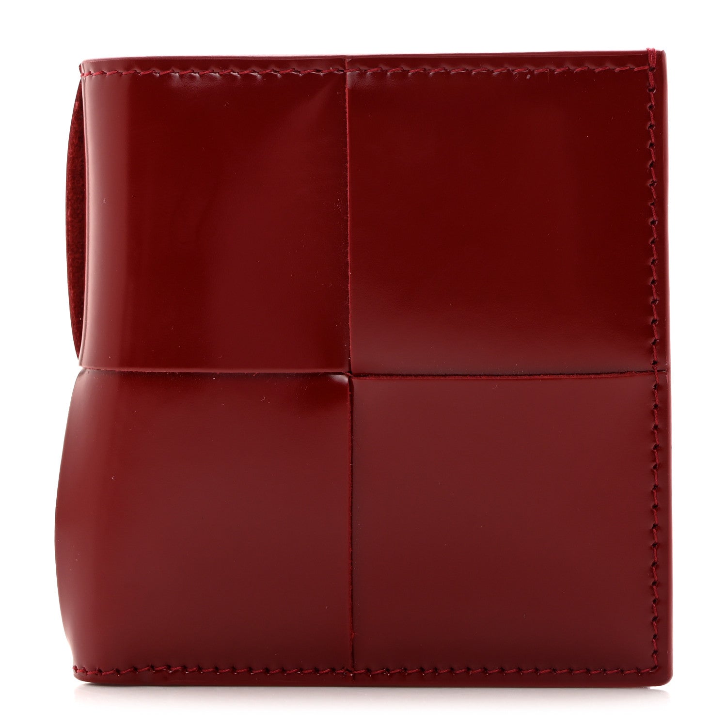 Bottega Veneta Nappa Maxi Intrecciato Card Holder Wallet Dark Red 1 of 8