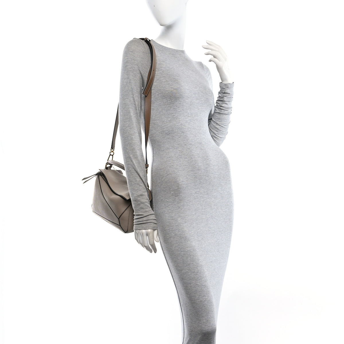 Loewe Grained Calfskin Small Puzzle Bag Sand Mink 2 of 9