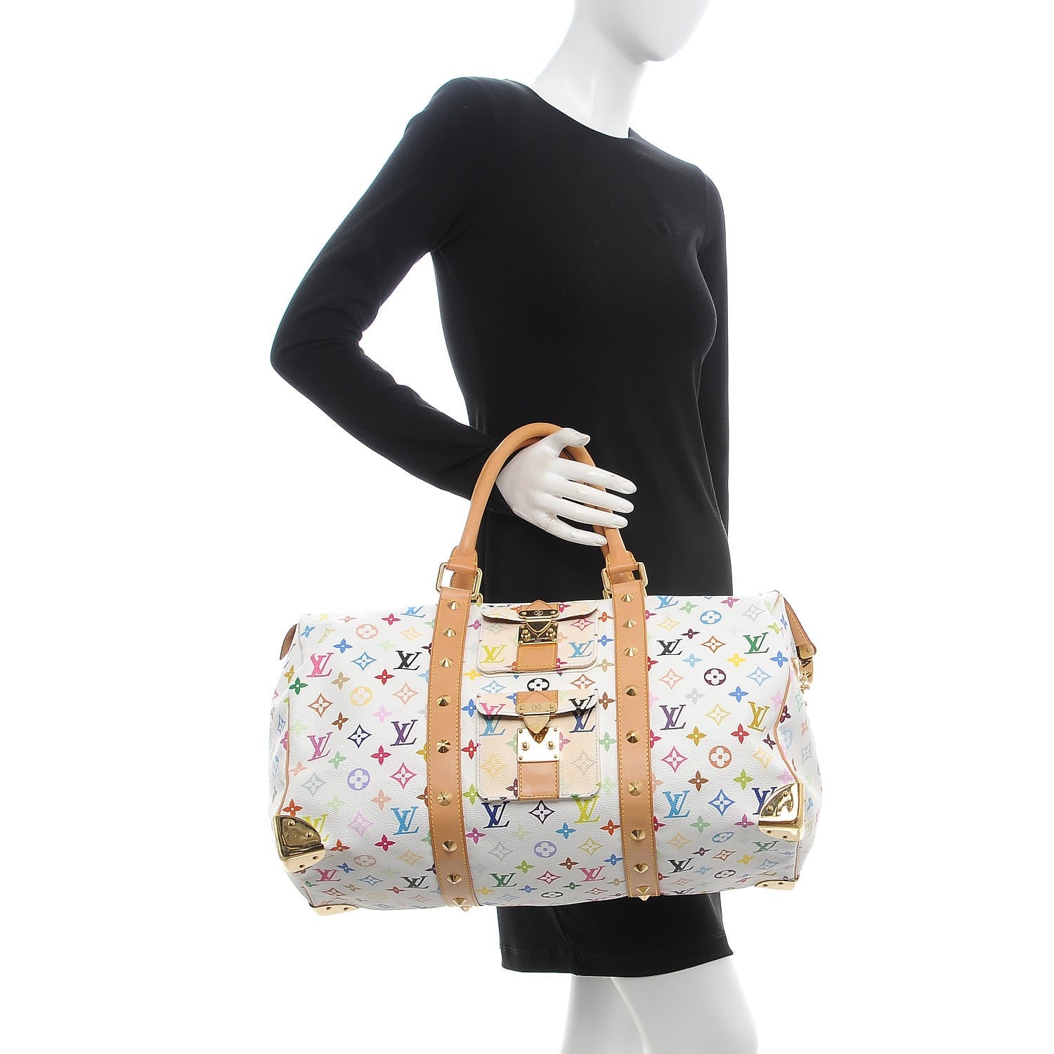 Louis Vuitton Monogram Multicolor Keepall 45 White 2 of 12