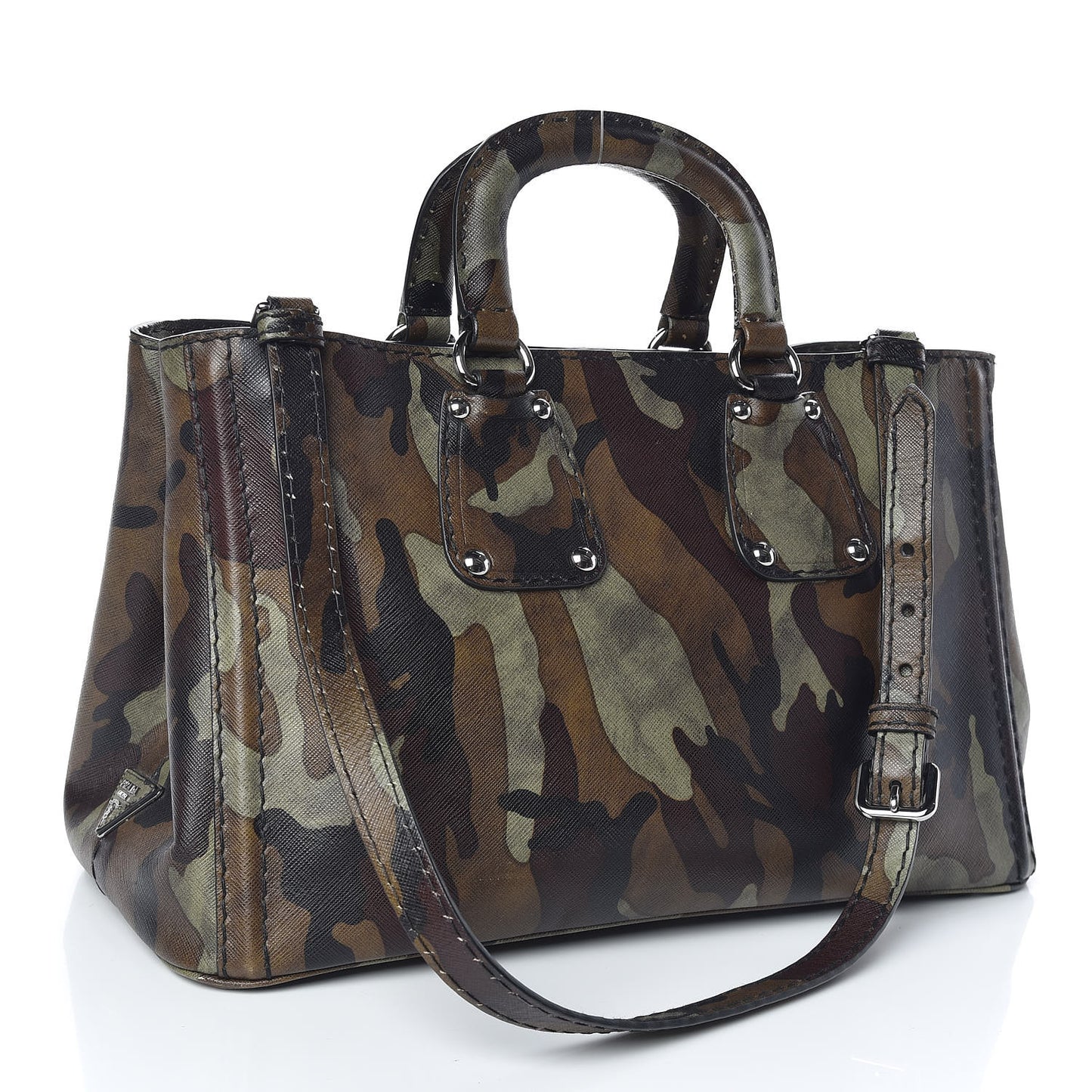 Saffiano Camouflage Military Tote Mimetico