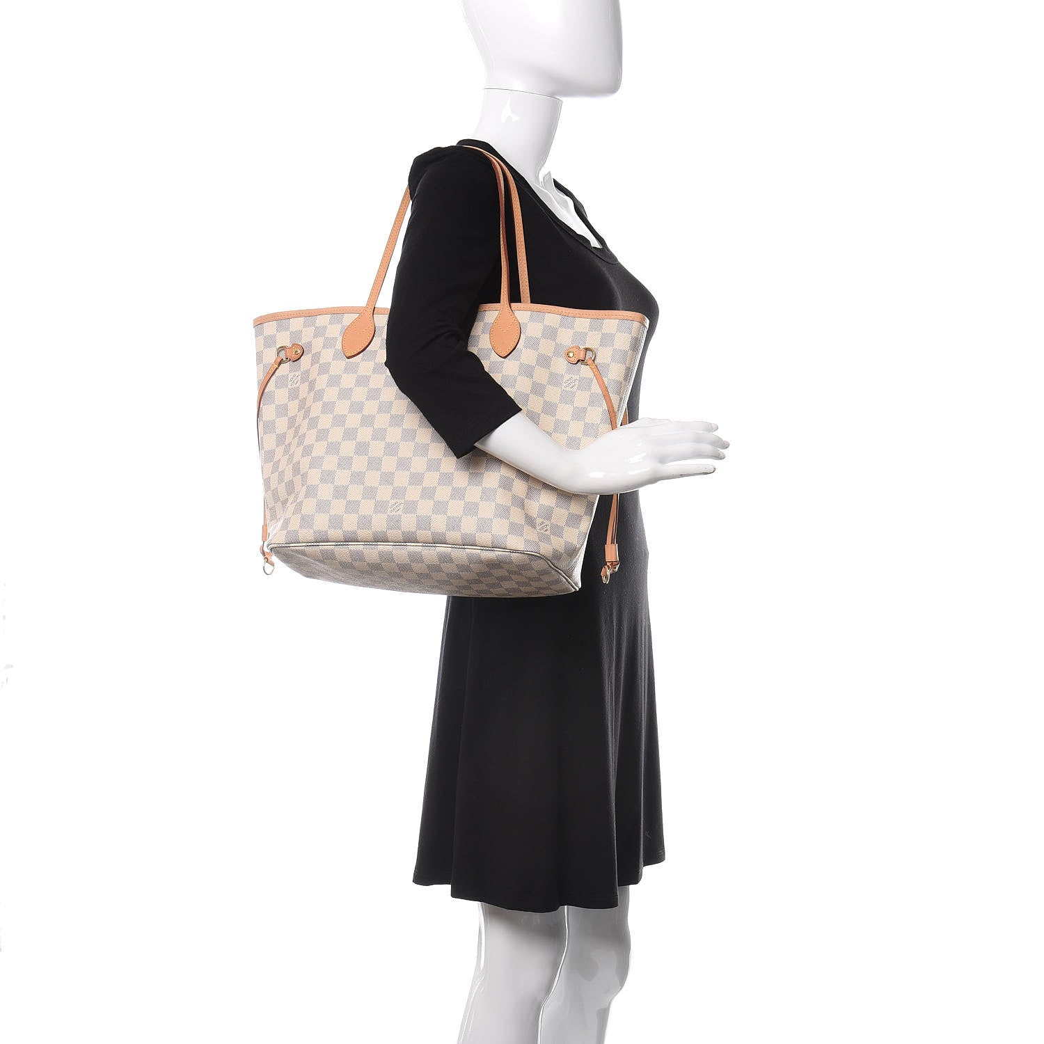 Louis Vuitton Damier Azur Neo Neverfull MM Rose Ballerine 2 of 14