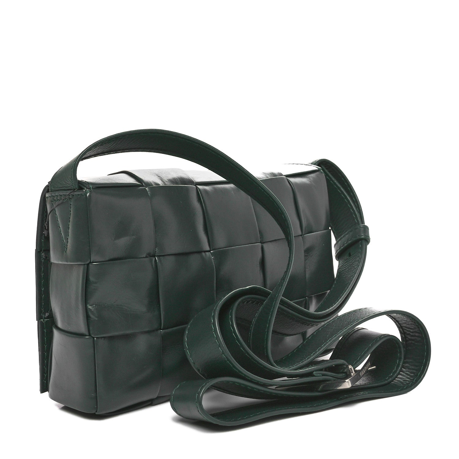 Bottega Veneta Paper Calfskin Maxi Intreccio Small Cassette Crossbody Bag Raintree 3 of 11