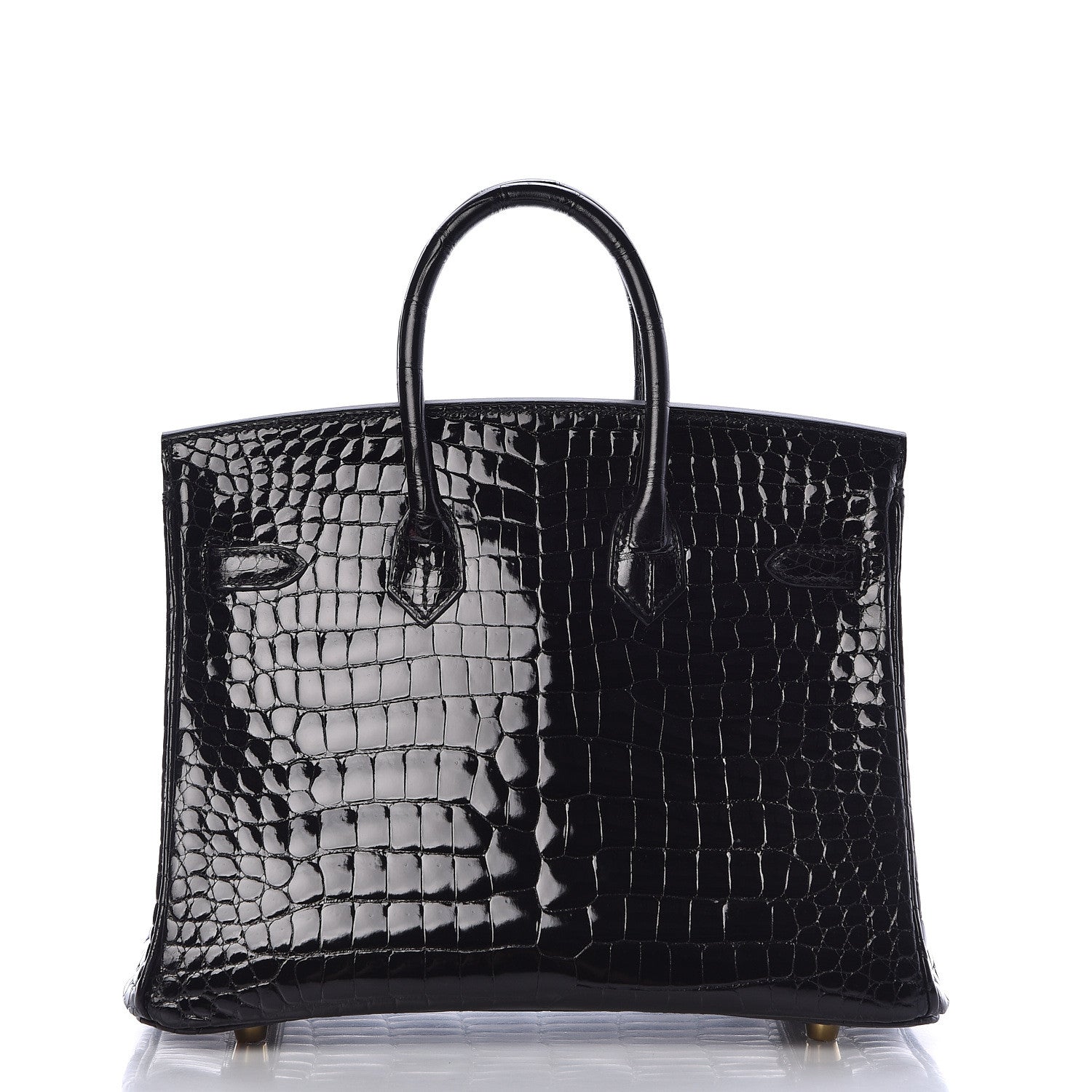 Hermes Shiny Porosus Crocodile Birkin 25 Black 4 of 35