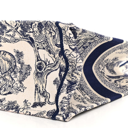 Christian Dior Canvas Embroidered Medium Dioriviera Toile De Jouy Book Tote Blue 10 of 10