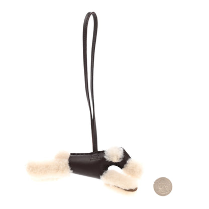 Hermes Milo Lambskin Shearling Budy Charm Chocolate 2 of 5