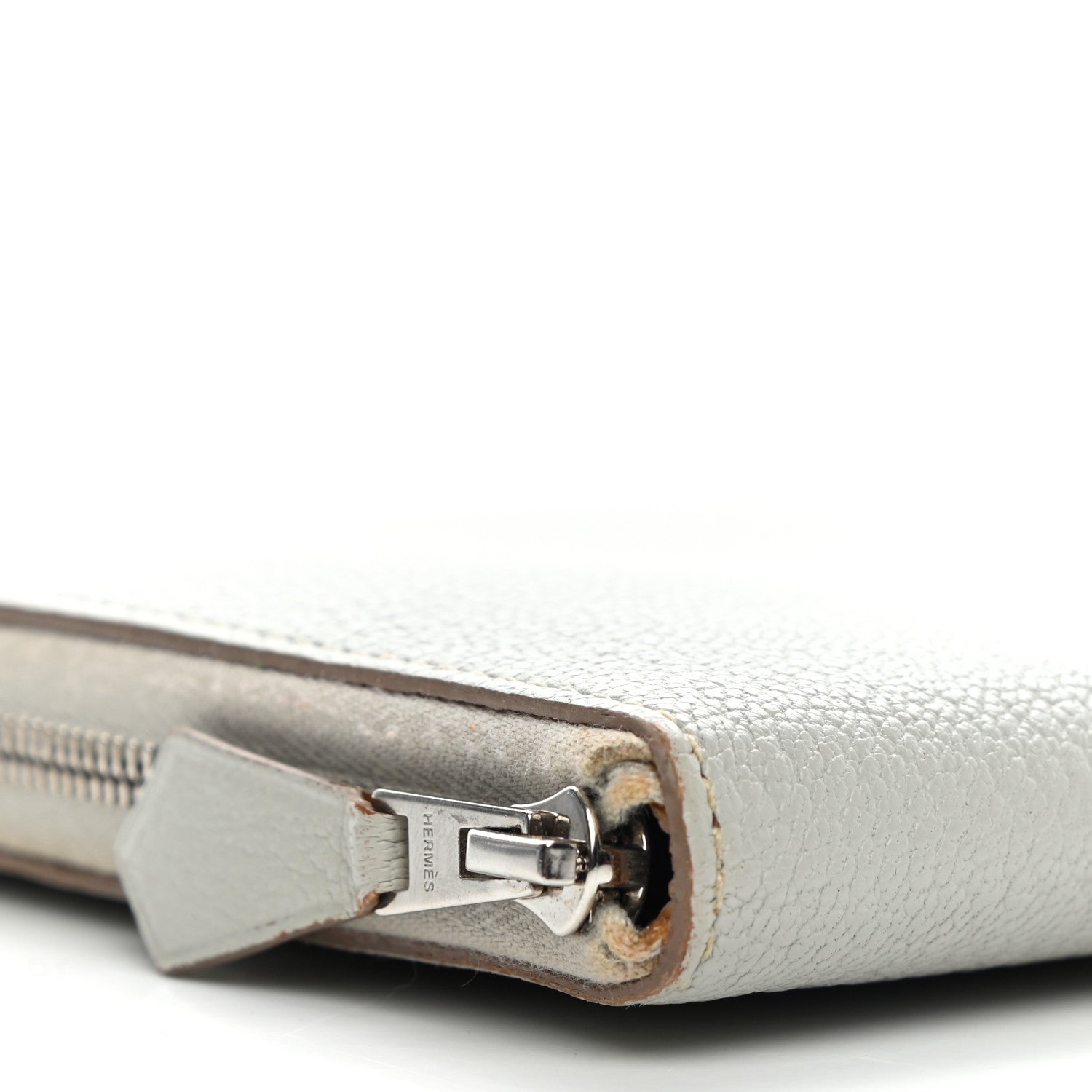 Hermes Chevre Mysore Azap GM Combined Wallet Gris Pale 8 of 9