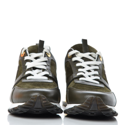 Louis Vuitton Calfskin Suede Run Away Sneakers 37 Kaki 2 of 9