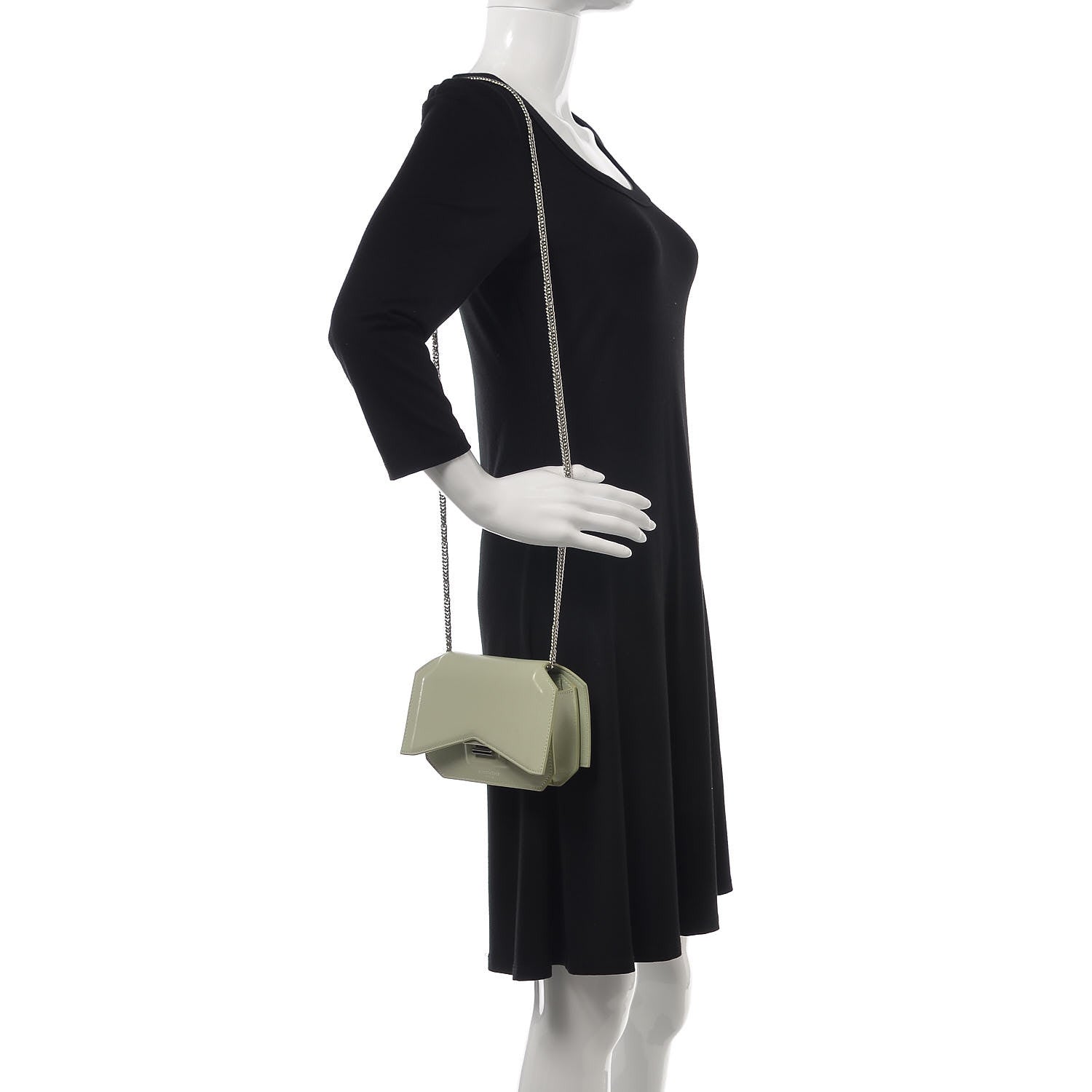 Givenchy Calfskin Bow Cut Chain Wallet Aqua Green 2 of 10