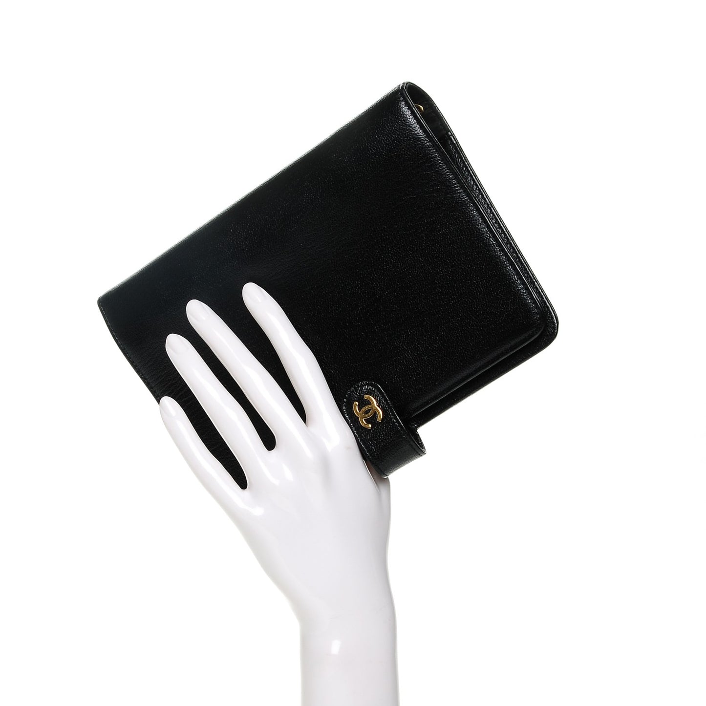 Goatskin Small Ring Agenda Planner Black