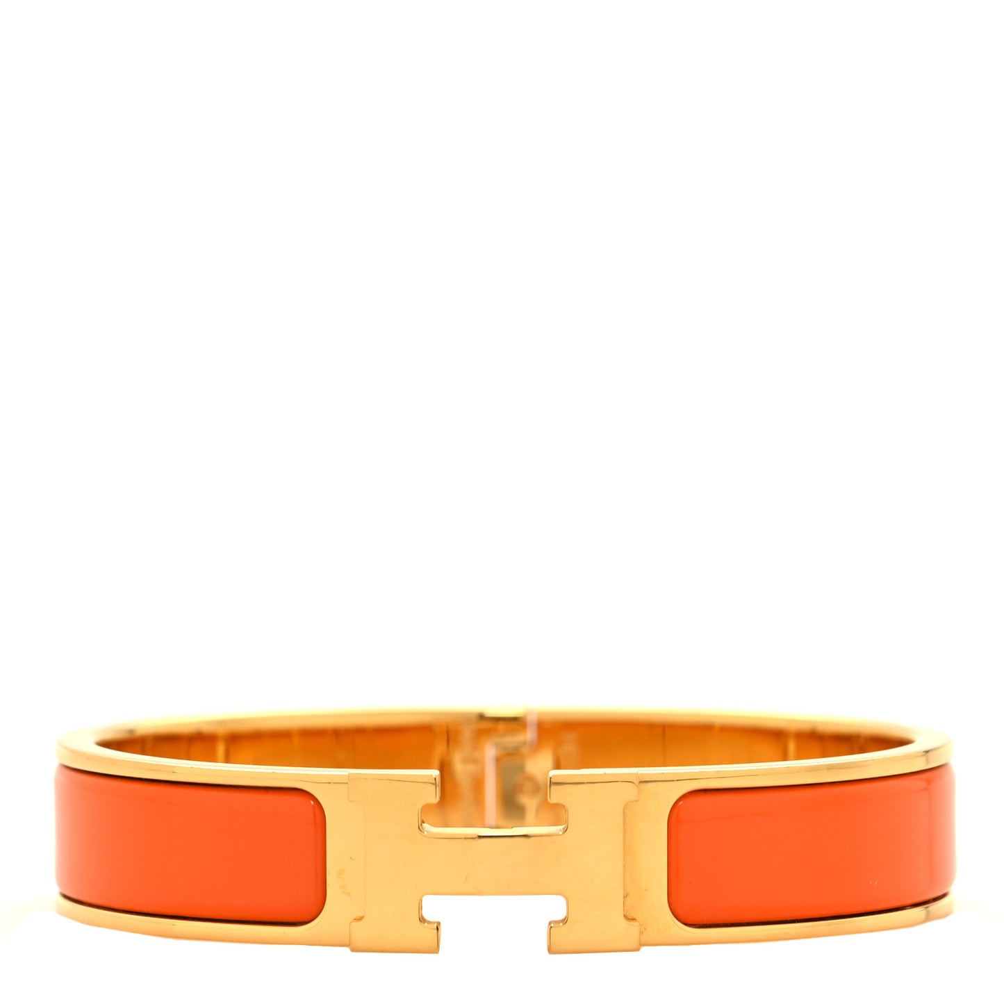 Enamel Narrow Clic Clac H Bracelet PM Orange