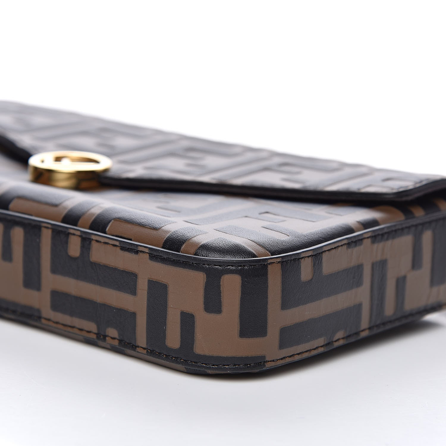 Fendi Vitello Soft F is Fendi Bi-Color FF 1974 Embossed Envelope Wallet On Chain with Pouches Maya Black 11 of 12