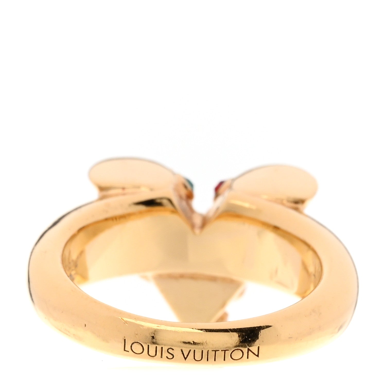 Louis Vuitton Crystal Planet Essential V Ring 53 6.25 Multicolor Gold 3 of 6