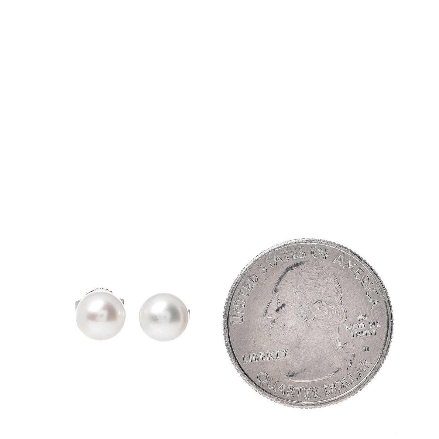 18K White Gold Akoya Pearl 7mm Stud Earrings