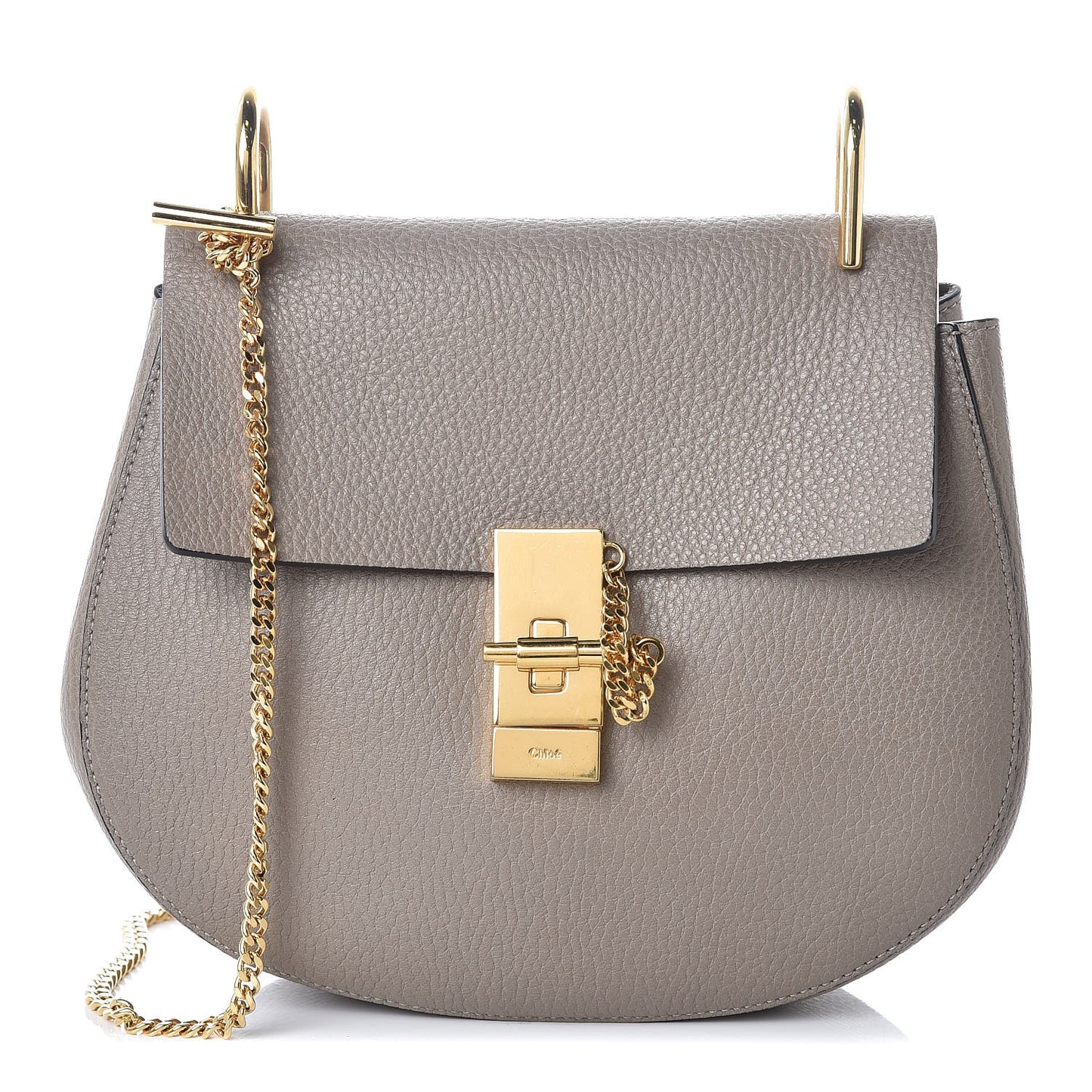 Grained Lambskin Mini Drew Shoulder Bag Motty Grey