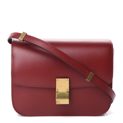 Celine Box Calfskin Medium Classic Box Flap Bag Red 1 of 11