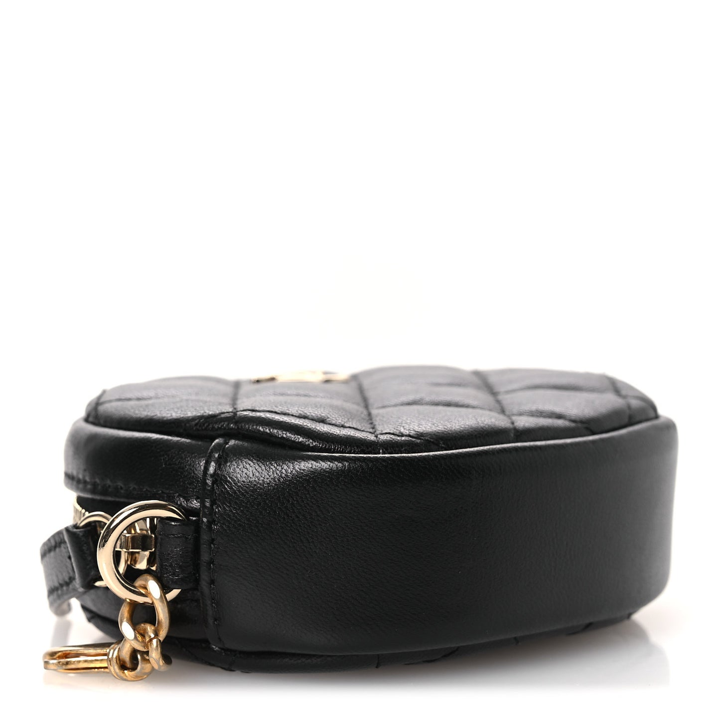 Lambskin Quilted Zip Around Classic Coin Purse Black
