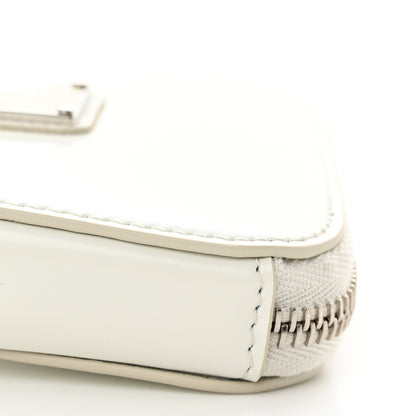 Prada Spazzolato Mini Triangle Chain Crossbody Pouch White 9 of 11