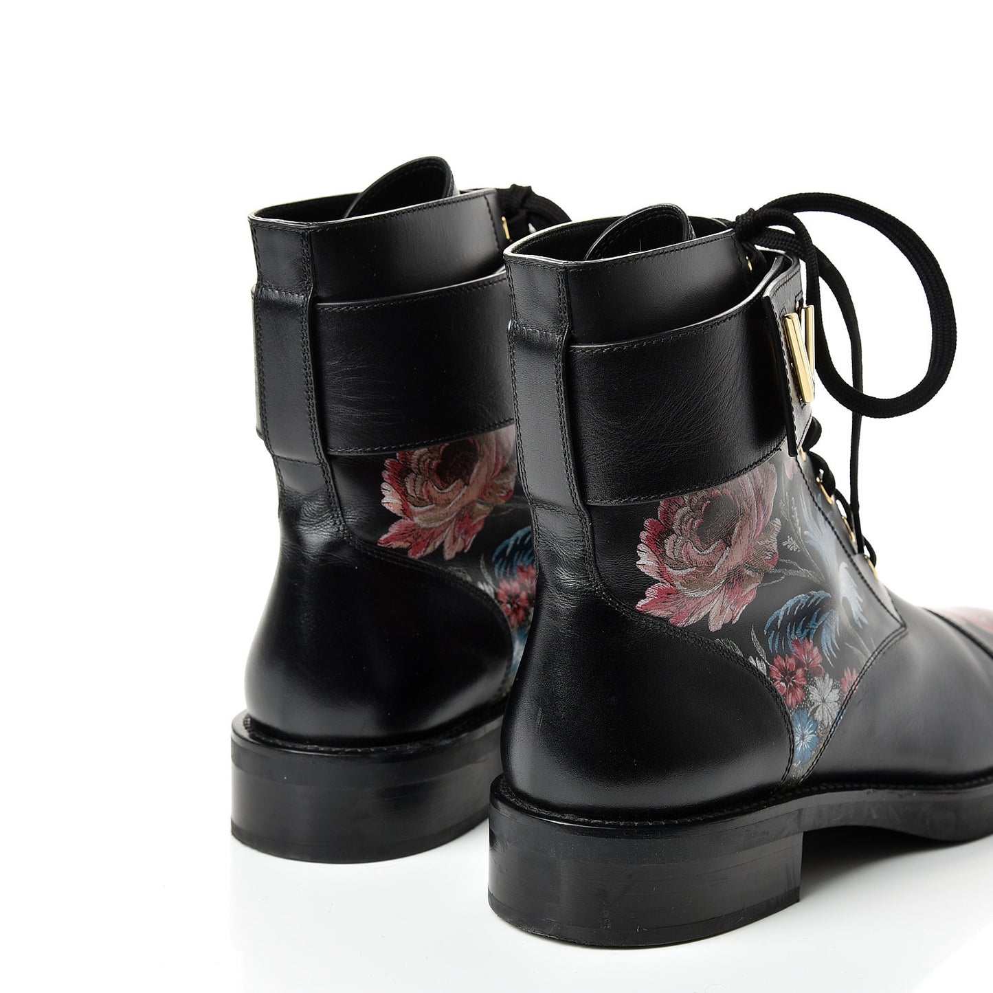 Calfskin Wonderland Ranger Flowers Boots 39.5 Black