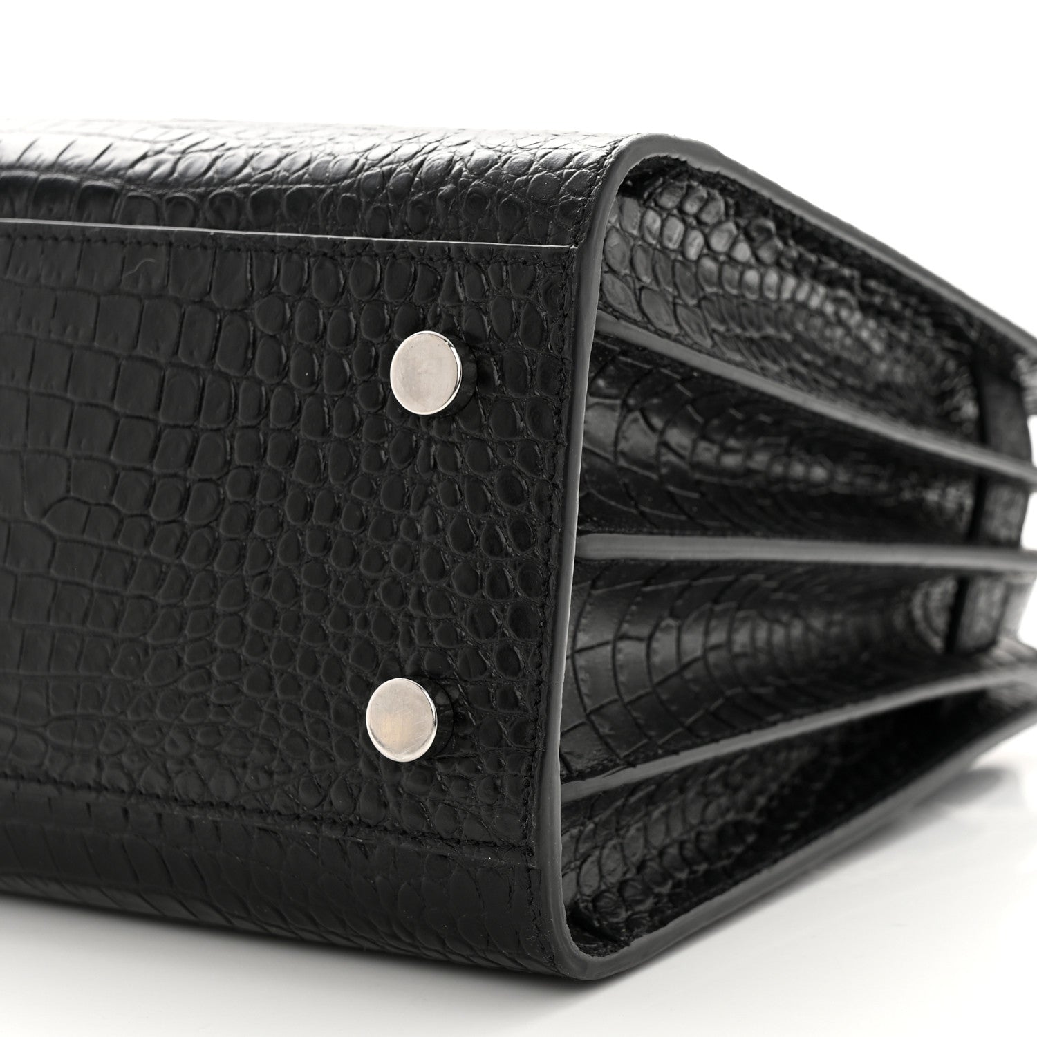 Saint Laurent Calfskin Crocodile Embossed Baby Sac De Jour Black 12 of 15