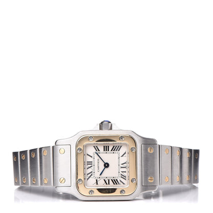 Cartier Stainless Steel 18K Yellow Gold 24mm Santos De Cartier Galbee Quartz Watch 3 of 12