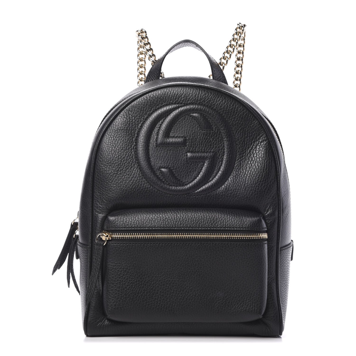 Gucci Pebbled Calfskin Soho Chain Backpack Black 1 of 9