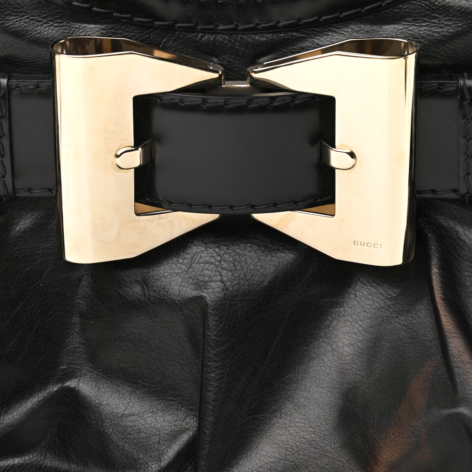 Gucci Calfskin Queen Bow Hobo Black 8 of 12