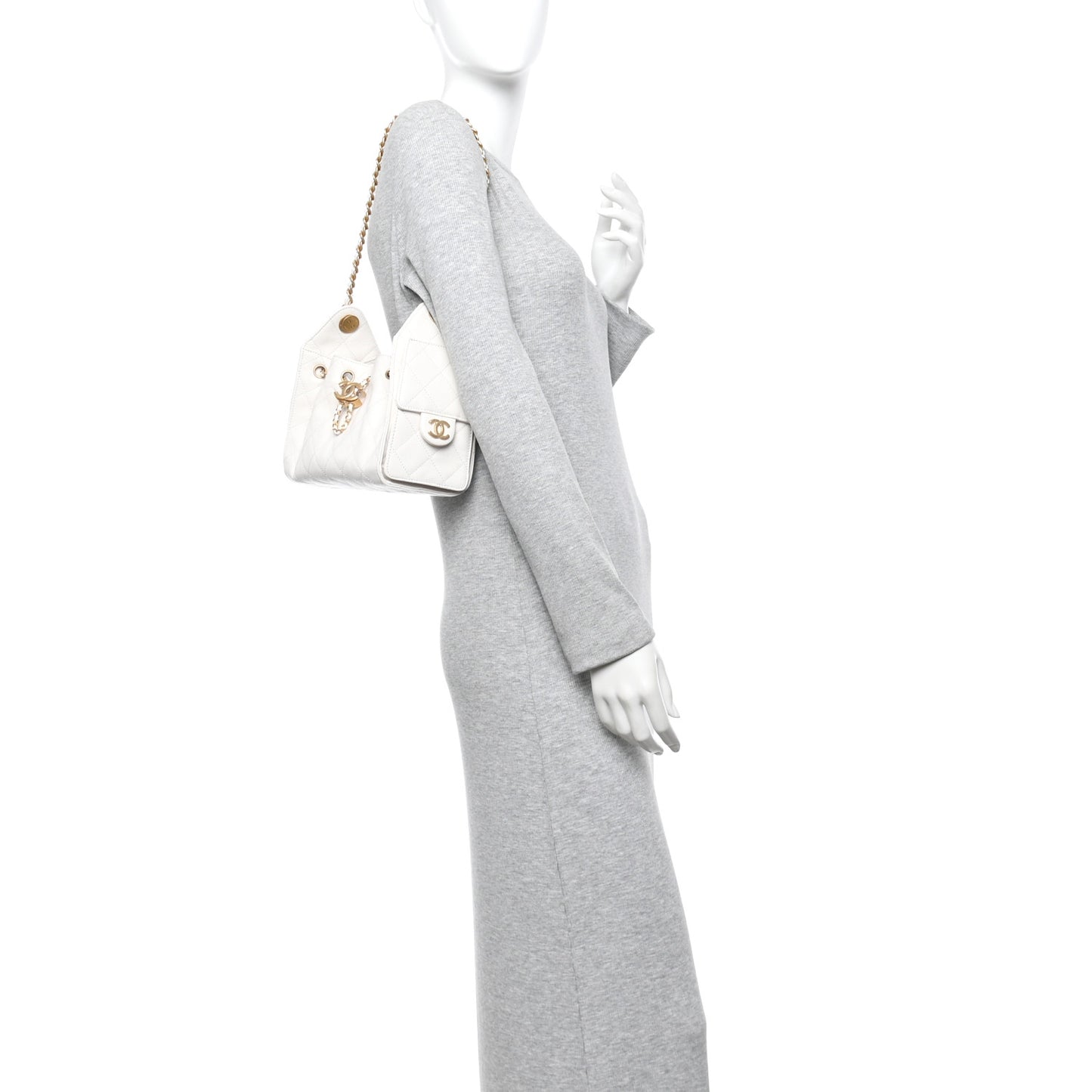 Caviar Quilted Mini Chanel 25 Handbag White