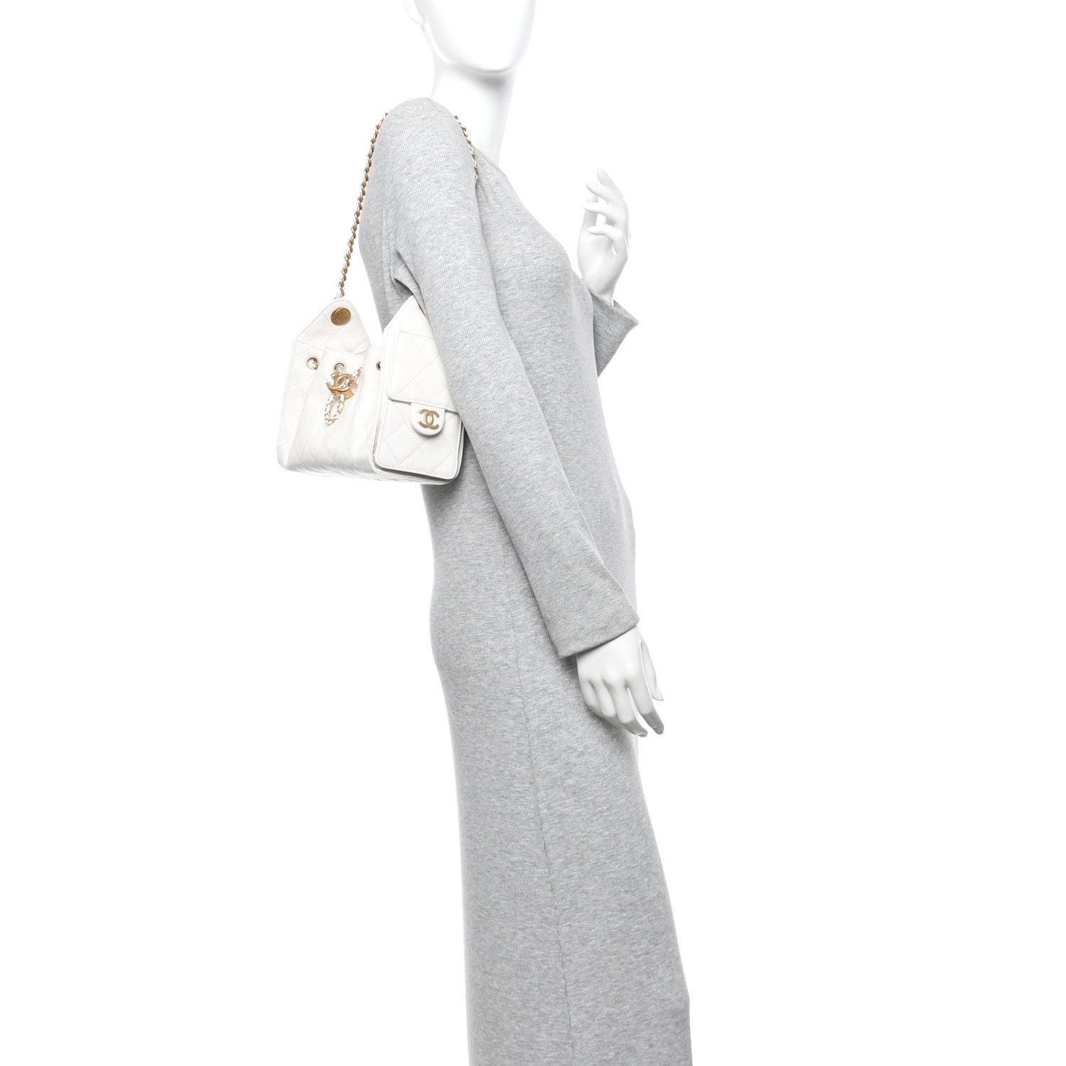 Chanel Caviar Quilted Mini Chanel 25 Handbag White 2 of 10